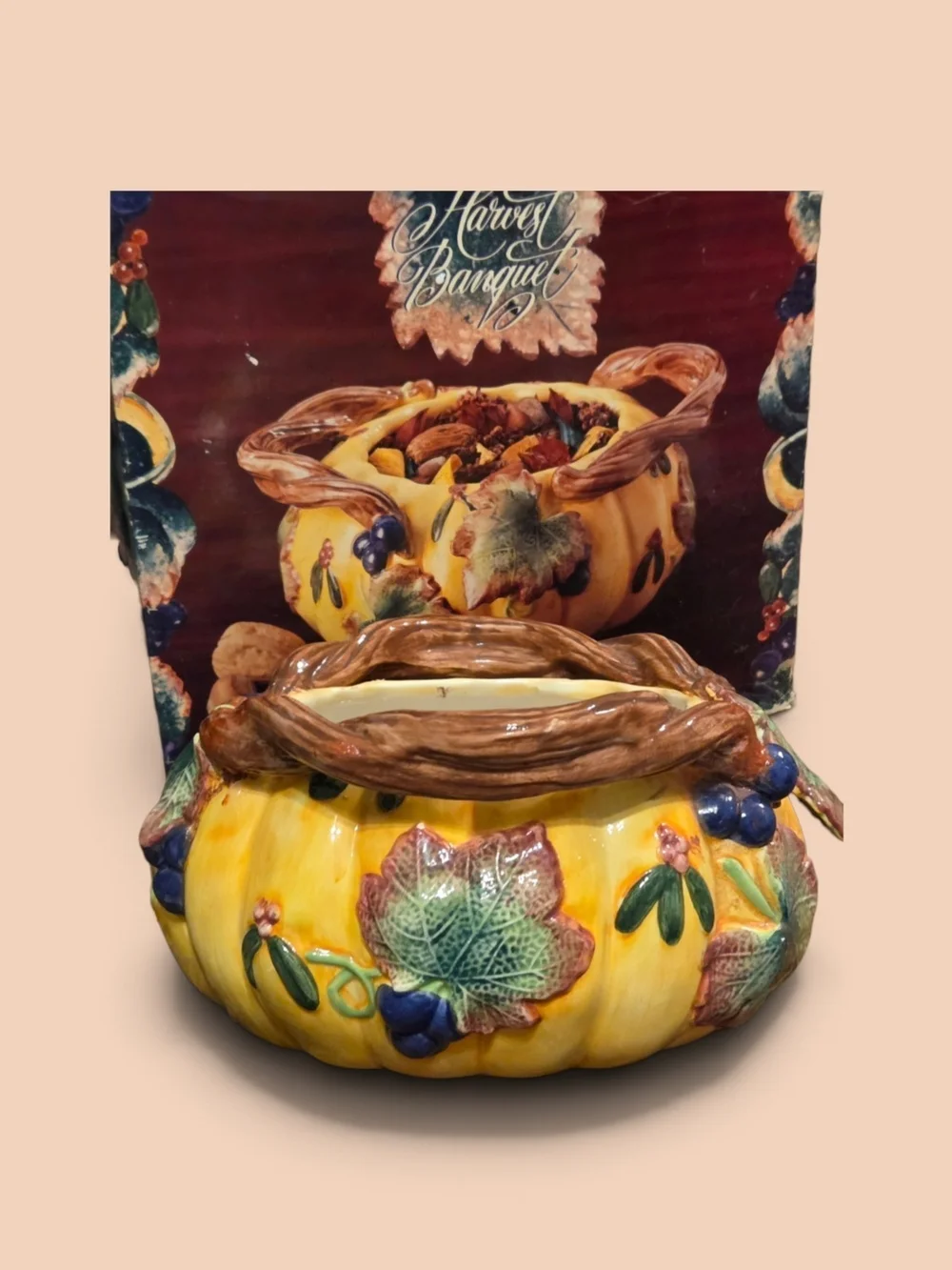 Fitz and Floyd Harvest Banquet Collectiom Serving Bowl Or Decorative Potpourri